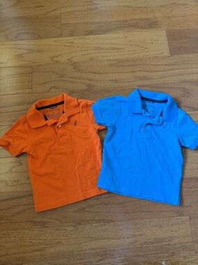 Nautica Kids Polo Shirts in Bright Orange & Electric Blue